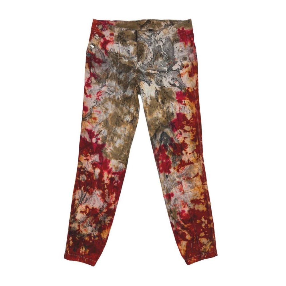 Custom Tie Dye & Marble Painted Moto Skinny Stretch Pants